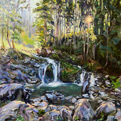Картина "Водоспад Камя'нка", олійний живопис, 40*40 см Арт 112306 фото