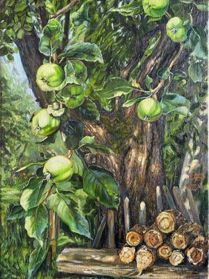 Картина "Стара яблуня", олійний живопис, 40*30 см Арт 112316 фото